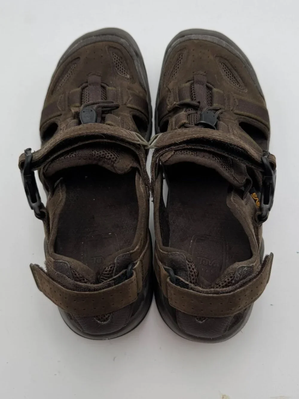 Teva Omnium 2 Leather Sandals Mens 11 Coffee Brown Leather Hiking Water Sport